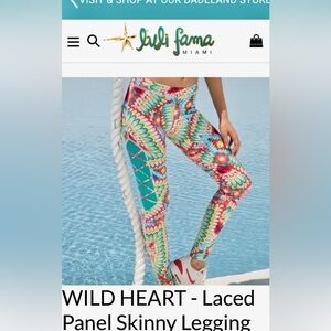 Luli Fama WILD HEART - Laced Panel Skinny Legging NWOT